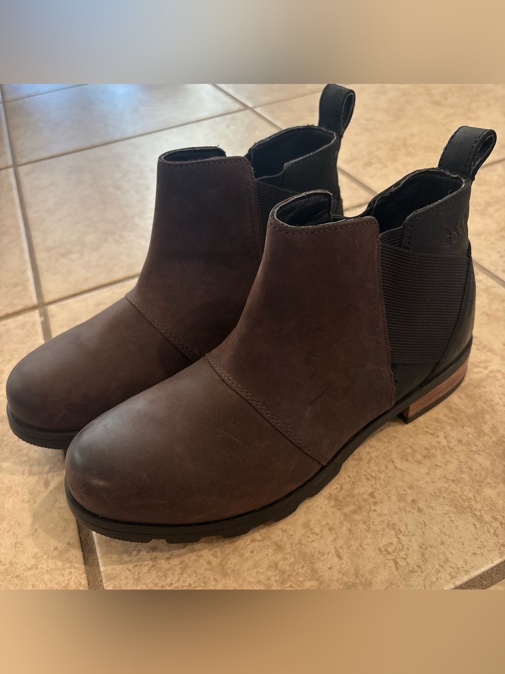 Sorel Brown & Black Chelsea Ankle Boots